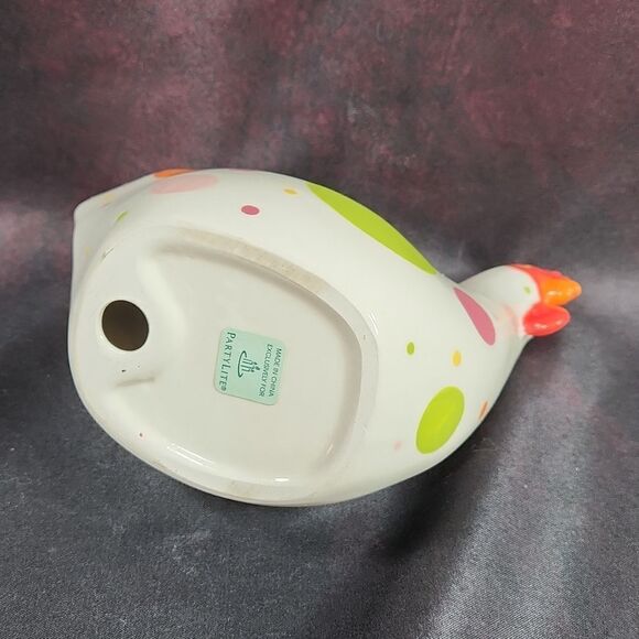 🔸️NIB Partylite Spring Polka Dot Hen Tealight Holder - Picture 9 of 10
